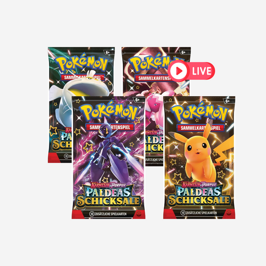 [POKÉMON] KARMESIN & PURPUR - PALDEAS SCHICKSALE BOOSTER [DE] - LIVEBOXBREAK